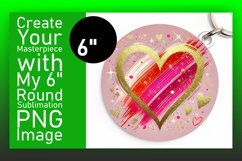 Cute Keychain Round Design Template , Heart Product Image 1