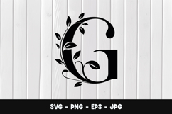 Floral Letter G Monogram SVG, PNG Product Image 1