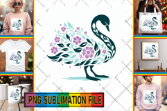 Whimsical TOTE BAG Designs PNG, Flower Animals Product Image 1