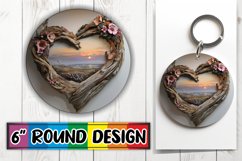 Rustic Reflections: Wood Heart Design PNG Product Image 1