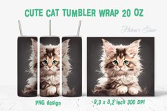 Maine coon baby cat skinny tumbler wrap 20 oz sublimation Product Image 1