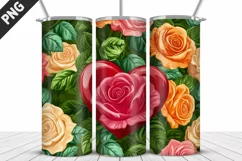Rose Tumbler Sublimation | Valentine's Day Tumbler Wrap Product Image 4