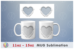3D Heart Hole Photo Frame Pattern - 11oz-15oz Mug. Product Image 2