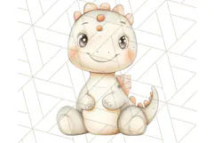 Cute Pastel Dinosaur Clipart PNG for Nursery Art, Baby Decor Product Image 3
