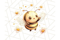 Adorable Bee Clipart PNG, Kawaii Bumblebee Illustrations Product Image 3