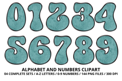 Summer Alphabet &amp; Numbers PNG Clipart Doodle Letters 300 DPI Product Image 5