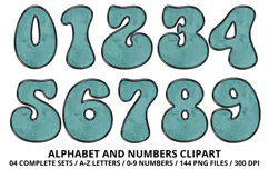 Summer Alphabet & Numbers PNG Clipart Doodle Letters 300 DPI Product Image 5