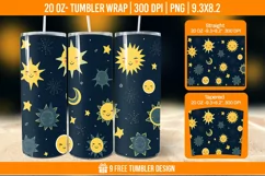 Day And Night Tumbler Wrap Designs, Sublimation Wrap Product Image 1