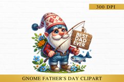 Gnome Father&#039;s Day Watercolor Clipart Product Image 1