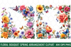 Floral bouquet spring Clipart, Watercolor Floral Clipart Product Image 1