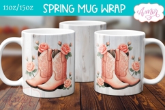 Spring mug wrap sublimation PNG, Cowboy boots mug png Product Image 2