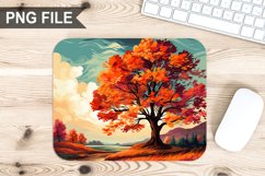 Autumn Tree Sublimation Mouse Pad PNG Design Product Image 1