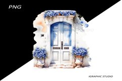 Watercolor Medirerranean Door Clipart Product Image 1