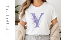 Alphabet, Letters, Monogram, purple flowers Product Image 1