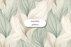 Elegant Minimalist Line Art Leaf Seamless Pattern Design Product Image 1