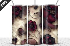 3D Flowers Tumbler Wrap | Sublimation Design | Tumble PNG Product Image 4