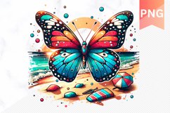 Summer Butterfly Sublimation - Clipart PNG Design Product Image 1
