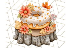 Fall Donut Clipart PNG, Autumn Donuts With Pumpkins Product Image 3
