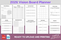 2026 Vision Board Planner Canva Template Product Image 6
