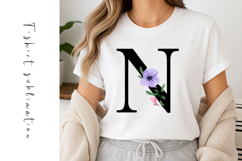 Alphabet, Letters, Monogram, Purple and Pink Flowers Product Image 1