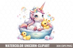 Watercolor Unicorn Clipart, Watercolor Clipart Product Image 1