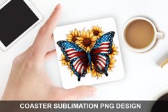 4Th Of July Butterfly- Coaster Sublimation Design Product Image 1