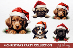 Christmas Peeking Dogs Clipart Sublimation Product Image 1