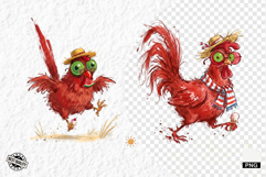 Whimsical Summer Chicken Png Clipart Product Image 1