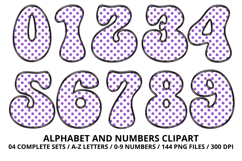 Polka Dots Alphabet Letters &amp; Numbers Clipart PNG 300DPI Product Image 5