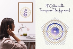 Sacred Geometry PNG Celestial Clipart Watercolor Product Image 5