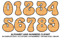 Retro Groovy Alphabert PNG 70s Numbers &amp; Letters 300 DPI Product Image 5