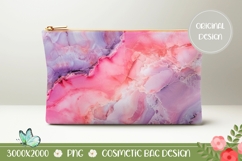 Pink Cosmetic Bag Design, Pink Marble Cosmetic Bag PNG Product Image 1