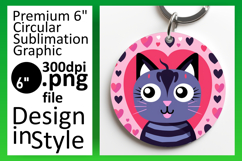 Artful Circle Design Sublimation PNG , Cute Cat Product Image 1