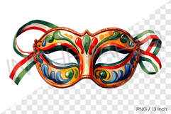 Colorful patterned festive carnival parade mask PNG Clipart Product Image 1