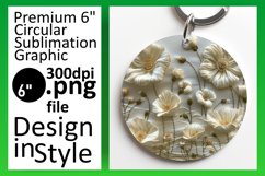 Trendy Floral Keychain Sublimation Product Image 1