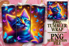 Inspiring sunsets 20oz tumbler wrap, Cat Product Image 1