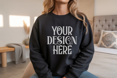 Black Gildan 18000 Sweatshirt Model Mockups, Sweatshirts Product Image 1