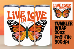 SLEEK 20oz PNG Tumbler Artwork , Butterfly Product Image 1