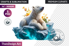 Watercolor Polar Bear Arctic Wildlife animal Illustration Product Image 1