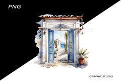 Greece summer clipart, Mediterranean Vacation Clipart Product Image 1