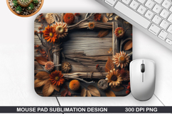 Flowers Mouse Pad Sublimation, Autumn Mouse Pad PNG Design Product Image 1