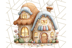 Cozy Cookie Village Clipart, Gingerbread Holiday PNG Product Image 3