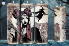 4 Witch Seamless Tumbler Sublimation, 20 oz Tumbler Wrap Product Image 2