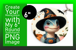 Sophisticated Keychain Circle PNG , Halloween Dino Product Image 1
