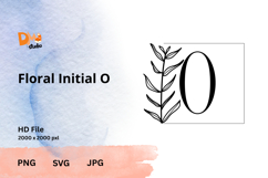 Floral Initial - HandDrawn Monogram Alphabet SVG|PNG|JPG Product Image 1