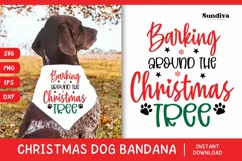 Christmas Dog Bandana Quotes SVG | Barking Around Product Image 1