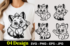 Happy Little Fox SVG PNG Product Image 1