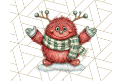 Christmas Monster Clipart, Funny Holiday Creature PNG Art Product Image 3