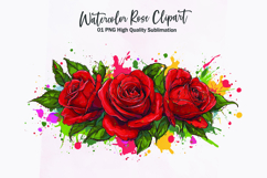 Watercolor rose bouquet clipart sublimation Product Image 1