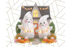 Halloween Neighborhood Clipart PNG for Trick or Treat Product Image 3